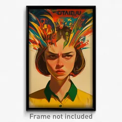 Brazilian Movie Poster - Girl Feeling Resentment, Drab Popped Collar (Art Print)