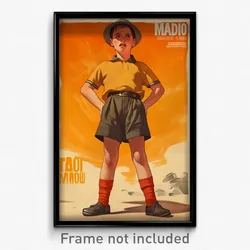 Spanish Movie Poster - Boy Feeling Mad, Orange Red Socks (Spain Film Art Print)