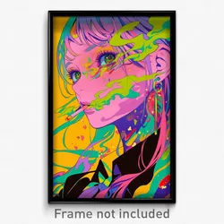 Anime Art Poster - Woman Feeling Comfortable Wearing Pricey Neck Ribbon (Print)