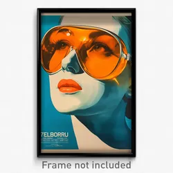 Icelandic Movie Poster - Woman Feeling Negative, Flamboyant Orange Goggles