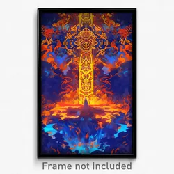 Icelandic Movie Poster - Animated Stained Glass (Iceland Retro Film Art Print)