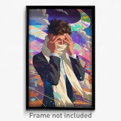 Movie Art Poster - Man Feeling Self Conscious, Gloomy White Scarf (Film Print)