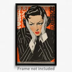 Japanese Movie Poster - Woman Feeling Unsettled, Shady Pinstripe Suit (Print)