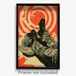 Spanish Movie Poster - Man Feeling Cheeky, Flippant Metal Boots (Art Print)