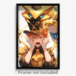Anime Art Poster - Boy Feeling Exasperated Wearing Golden Top Hat (Print)