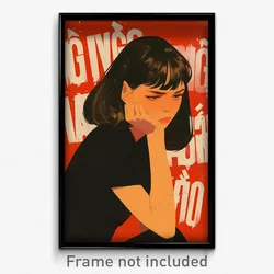 Vietnamese Movie Poster - Girl Feeling Frustrated, Posh Black Sash (Art Print)