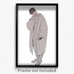 Art Poster - Boy Feeling Calm Wearing Thick Impossible Dress (Art Print)