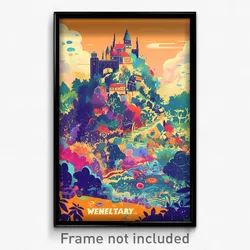 French Movie Poster - Memorable Hills (France Psychedelic Art Retro Film Print)