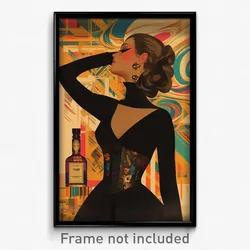 Brazilian Movie Poster - Girl Feeling Doubt, Elegant Black Corset (Art Print)