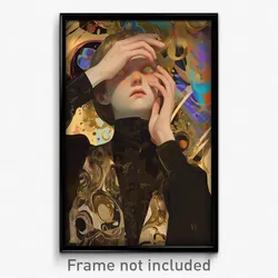 Art Poster - Woman Feeling Hope Wearing Memorable Brown Vest (Print)