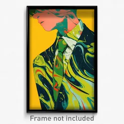 Anime Art Poster - Boy Feeling Melancholy Wearing Husky Green Neckwear (Print)