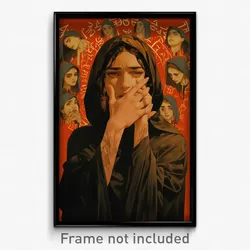 Greek Movie Poster - Woman Feeling Despair, Elegant Brown Hoodie (Art Print)