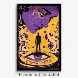 Russian Movie Poster - Man Feeling Enjoyment, Violet Two Tone Dress (Art Print)