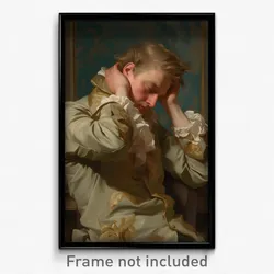 Art Poster - Man Feeling Irritated, Majestic Sleeves Past Elbows (Art Print)