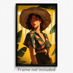 Brazilian Movie Poster - Girl Feeling Jealousy, Studious Straw Hat (Art Print)