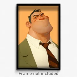 Art Poster - Man Feeling Pleased Wearing Quizzical Necktie (Art Print)