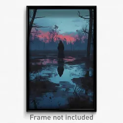 Art Poster - Dangerous Bog (Psychedelic Trippy Weird 11x17 Print)