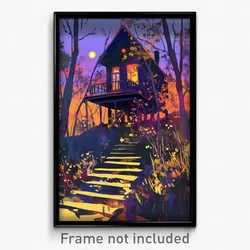 Russian Movie Poster - Remote Cottage (Russia Psychedelic Art Retro Film Print)