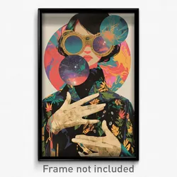 Movie Art Poster - Woman Feeling Excited, Expensive Fur Trimmed Gloves (Print)