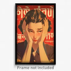 Thai Movie Poster - Woman Feeling Despair, Scholarly Collared Dress (Art Print)