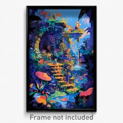 Art Poster - Hidden Climb (Psychedelic Trippy Weird 11x17 Print)
