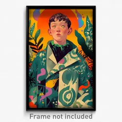 Mexican Movie Poster - Boy Feeling Interest, Gray Green Coat (Mexico Art Print)