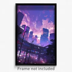 Art Poster - Smoggy Metropolis (Psychedelic Trippy Weird 11x17 Cartoon Print)