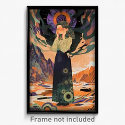 Art Poster - Woman Feeling Upset Wearing Soft Hakama Pants (Art Print)