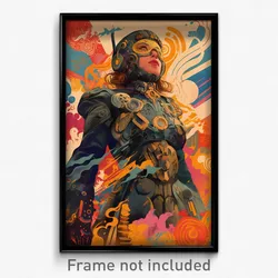 Spanish Movie Poster - Girl Feeling Jubilation, Outstanding Power Armor (Print)