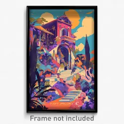 Greek Movie Poster - Bold Manor (Greece Psychedelic Trippy Art Retro Film Print)