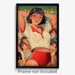 Korean Movie Poster - Woman Feeling Happiness, Messy White Bloomers (Art Print)
