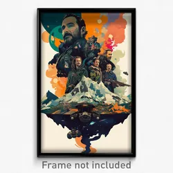 Icelandic Movie Poster - Dark Battlefield (Iceland Retro Film Art Print)