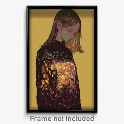 Art Poster - Girl Feeling Hatred Wearing Studious Brown (Print)