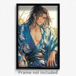 Anime Art Poster - Man Feeling Cheeky Wearing Luxurious Sundress (Print)