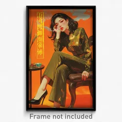 Vietnamese Movie Poster - Woman Feeling Intrigued, Fluid Pant Suit (Art Print)