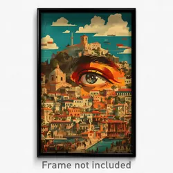 Greek Movie Poster - Thoughtful French City (Greece Retro Film Art Print)