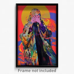 Art Poster - Woman Feeling Epiphany Wearing Flashy Borrowed Garments (Print)