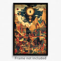 Bollywood Movie Poster - Puzzling Rooftops (India Retro Hindi Film Art Print)