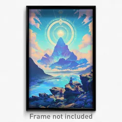 Bollywood Movie Poster - Mountainous Ocean (India Retro Hindi Film Art Print)