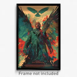 French Movie Poster - Man Feeling Brooding, Grizzled Green Wings (Art Print)