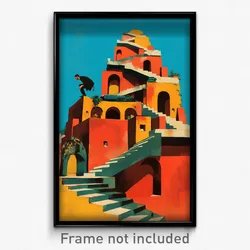 Greek Movie Poster - Imperfect Ziggurat (Greece Retro Film Art Print)