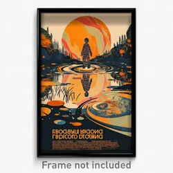 Russian Movie Poster - Blissful Lake (Russia Psychedelic Art Retro Film Print)