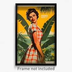 Brazilian Movie Poster - Woman Feeling Joviality, Admirable Checkered Dress