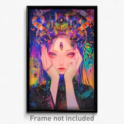 Anime Art Poster - Woman Feeling Attraction Wearing Magnificent Crown (Print)