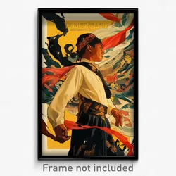 Indonesian Movie Poster - Man Feeling Schadenfreude, Quaint Holding Ribbon