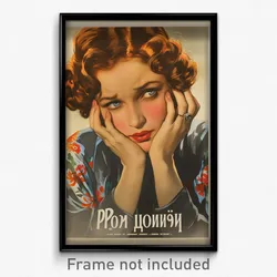 Russian Movie Poster - Woman Feeling Fondness, Attractive Oversized Shirt