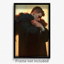 Art Poster - Man Feeling Sentimentality Wearing Odd Fur Cloak (Print)