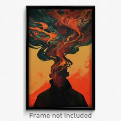Icelandic Movie Poster - Meager Firth (Iceland Psychedelic Art Retro Film Print)