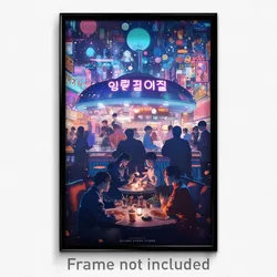 Korean Movie Poster - Crowded 50'S Diner (Korea Retro Film Art Print)