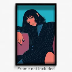 Movie Art Poster - Girl Feeling Insecurity, Impeccable Striped Jacket (Print)